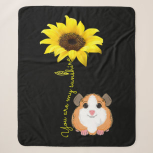 You Are My Sunshine Sunflower Guinea Pig Mum Sherpa Blanket