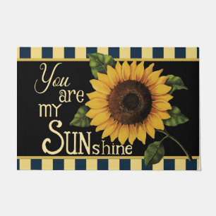You Are My Sunshine Sunflower Mat, Sunflower Retro Doormat