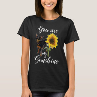 You Are My Sunshine Sunflower Min Pin Mum T-Shirt
