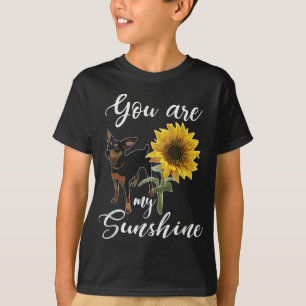 You Are My Sunshine Sunflower Min Pin Mum T-Shirt