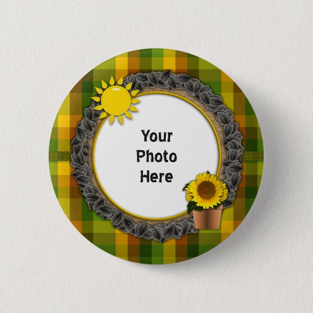 You Are My Sunshine Sunflower Pinback Button (Front)