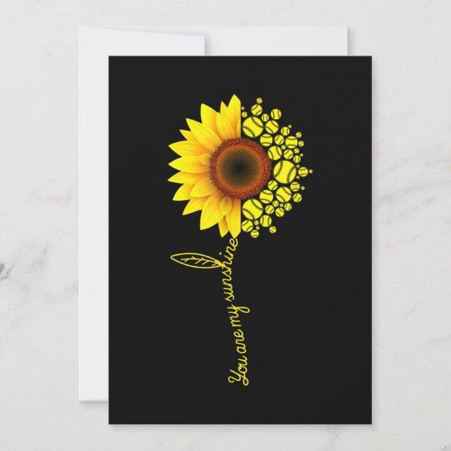 You Are My Sunshine Sunflower Softball Invitation (Front)
