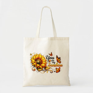 You Are My Sunshine Sunflower Tote Bag