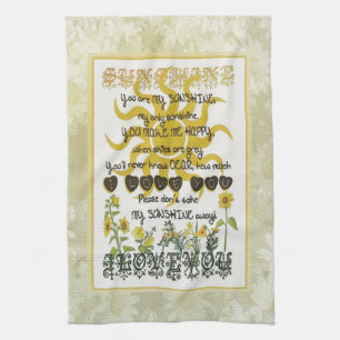You are my sunshine tea towel