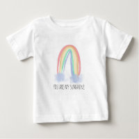You are my sunshine watercolor painted rainbow 