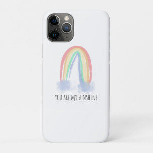 You are my sunshine watercolor painted rainbow iPhone 11 pro case