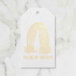 You are my sunshine watercolor painted rainbow gift tags
