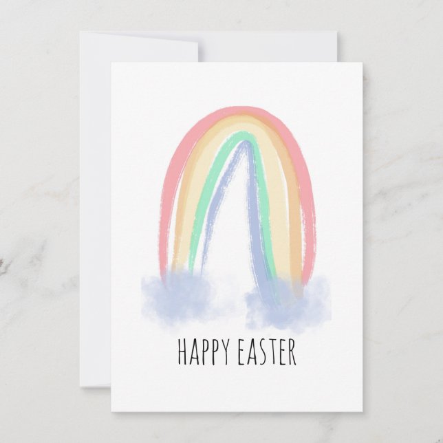 You are my sunshine watercolor painted rainbow  holiday card (Front)