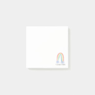 You are my sunshine watercolor painted rainbow post-it notes