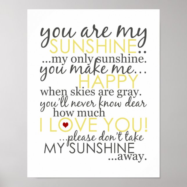 You Are My Sunshine - White - Poster (Front)