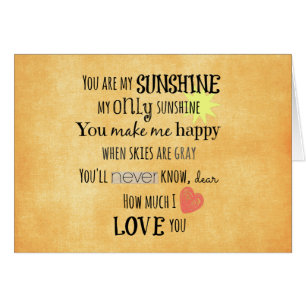 You are my Sunshine Word Art Typography