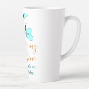 You are my sunshine yellow orange sun blue butterf latte mug