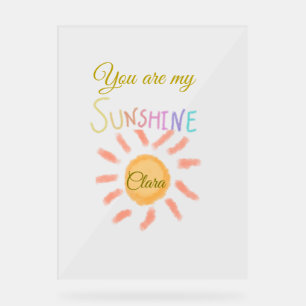 you are my sunshine yellow orange sun rays add nam acrylic sign