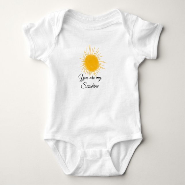 you are my sunshine yellow orange sun rays add nam baby bodysuit (Front)