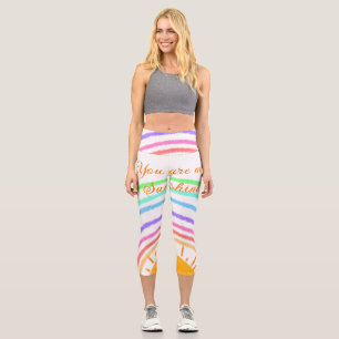 you are my sunshine yellow orange sun rays add nam capri leggings