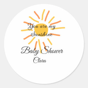 you are my sunshine yellow orange sun rays add nam classic round sticker