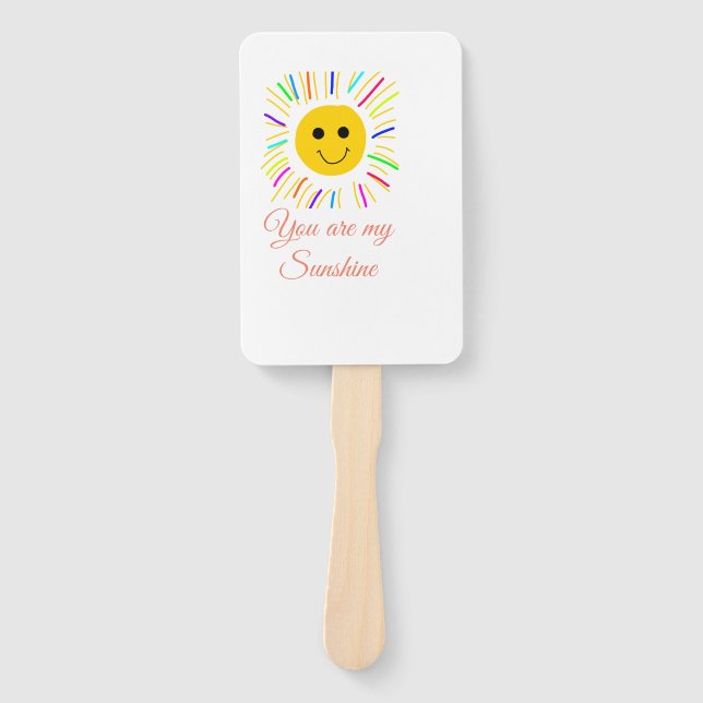 you are my sunshine yellow orange sun rays add nam hand fan (Front)