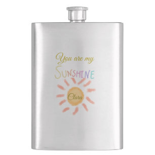 you are my sunshine yellow orange sun rays add nam hip flask