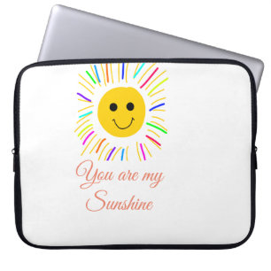 you are my sunshine yellow orange sun rays add nam laptop sleeve