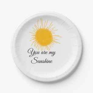 you are my sunshine yellow orange sun rays add nam paper plate