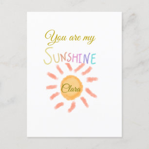 you are my sunshine yellow orange sun rays add nam postcard