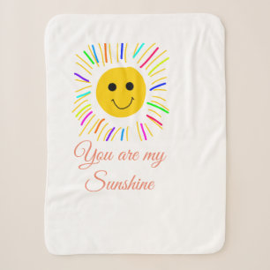 you are my sunshine yellow orange sun rays add nam sherpa blanket