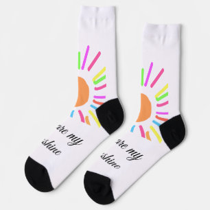 you are my sunshine yellow orange sun rays add nam socks