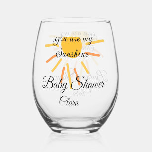 you are my sunshine yellow orange sun rays add nam stemless wine glass