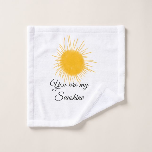 you are my sunshine yellow orange sun rays add nam wash cloth (Wash Cloth)