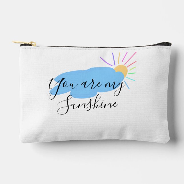 you are my sunshine yellow orange sun rays clouds accessory pouch (Front)
