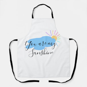 you are my sunshine yellow orange sun rays clouds apron