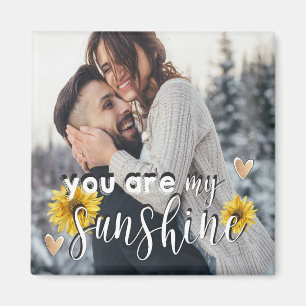You Are My Sunshine Yellow Sunflower Photo Magnet