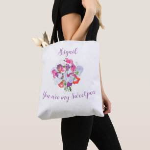 You Are My Sweetpea Personalised Tote Bag
