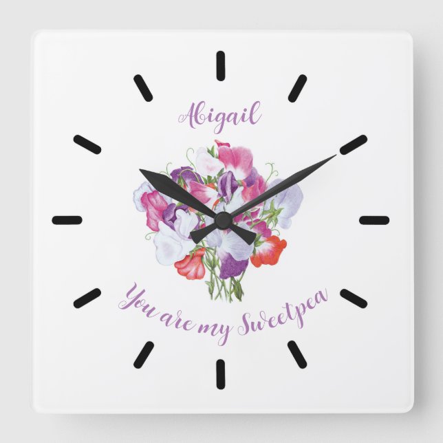 You Are My Sweetpea Personalized Wall Clock (Front)