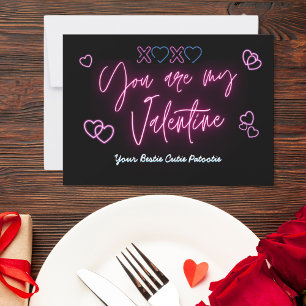 You are my valentine, neon light, holiday card