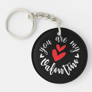 You are my Valentine, two little hearts Key Ring