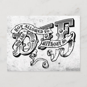 you are not allowed to die without me postcard