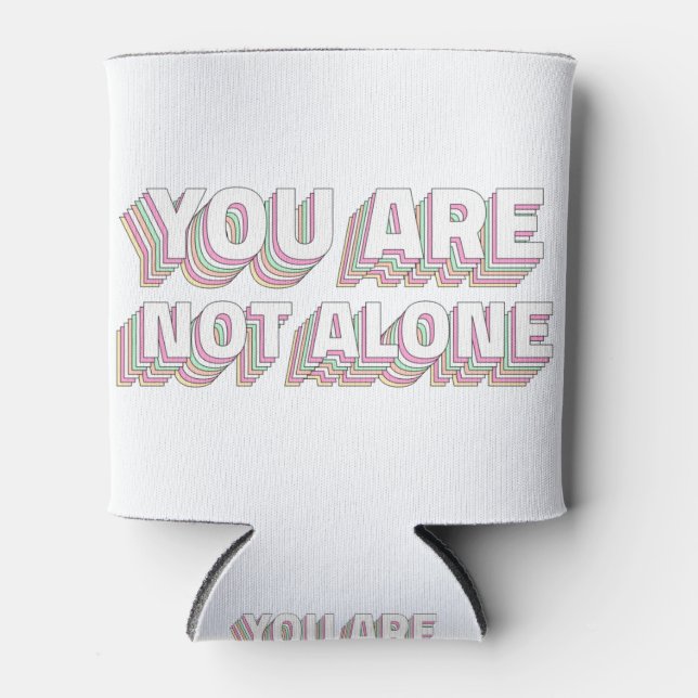 You are not alone layered text typography retro can cooler (Front)