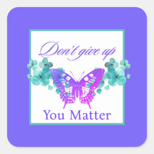 You are not alone mental health square sticker