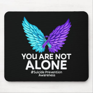 You Are Not Alone Prevention Awareness Teal Purple Mouse Pad