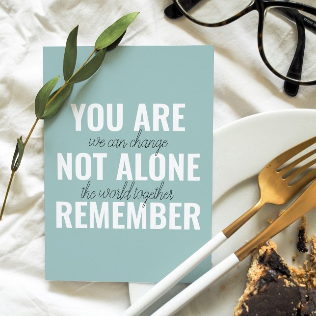 You Are Not Alone Remember Inspiration Mint Holiday Card (Creator Uploaded)