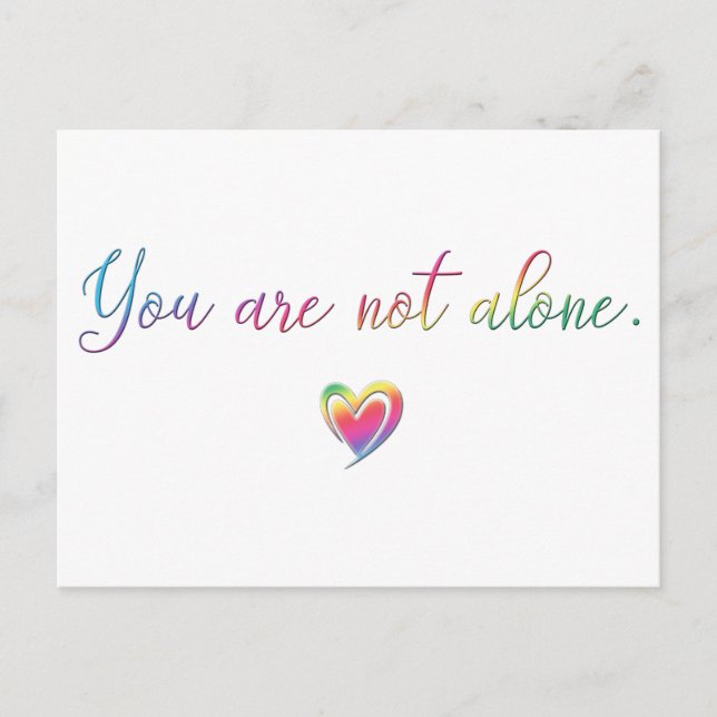 You Are Not Alone/Safety Pin Postcard (Front)