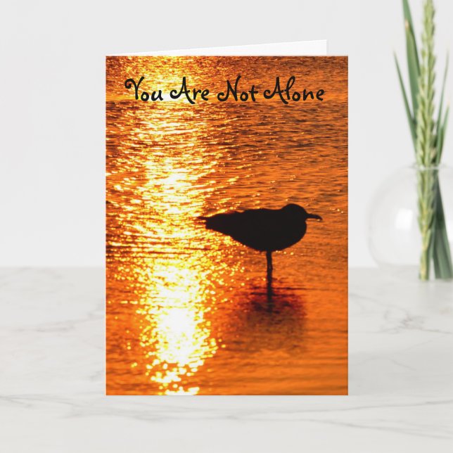 You Are Not Alone Seagull Sunset Note Card (Front)
