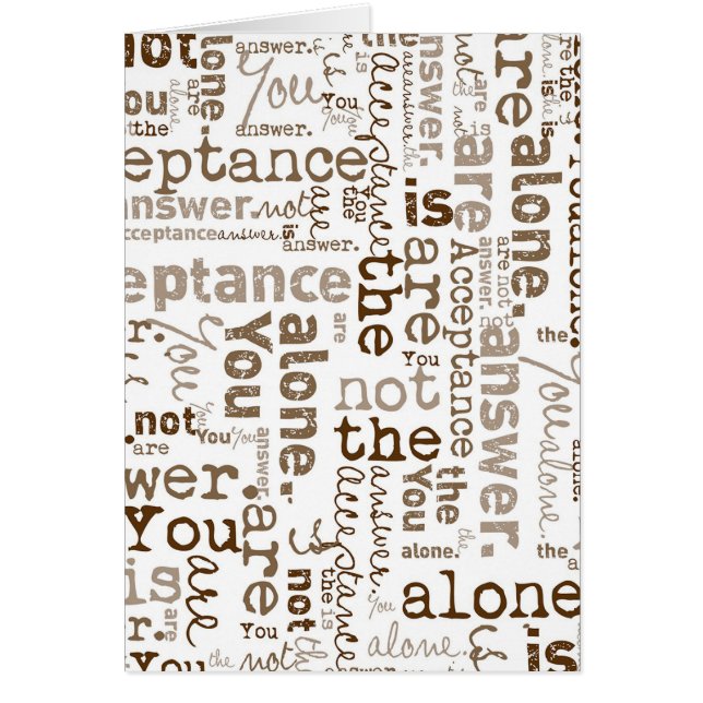 You Are Not Alone word collage (Front)