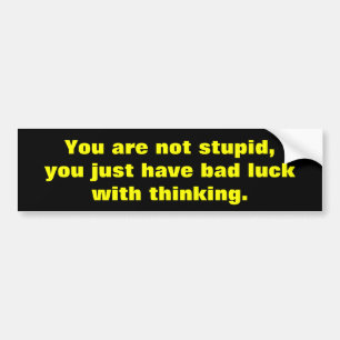 You are not stupid bumper sticker