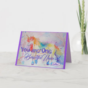 You Are One Beautiful Unicorn! Birthday Card Girls