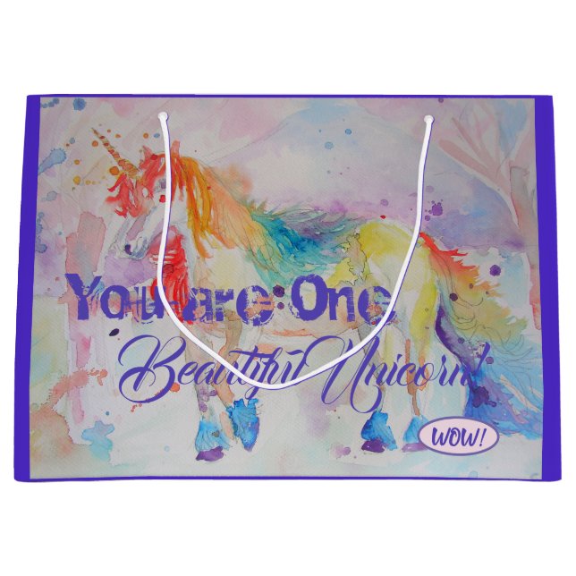 You Are One Beautiful Unicorn! Birthday Gift Bag (Front)