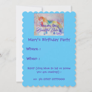 You Are One Beautiful Unicorn! Birthday Invitation