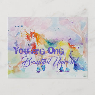 You Are One Beautiful Unicorn! Postcard Card Girls