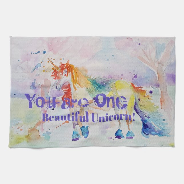 You Are One Beautiful Unicorn! Tea Towel (Horizontal)